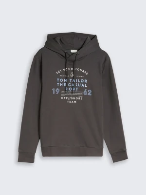 Bluza z kapturem Tom Tailor uszyta z miękkiej mieszanki bawełny BonPrix szary