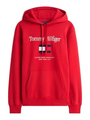Bluza z kapturem Tommy Hilfiger czerwony