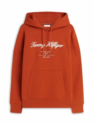 Bluza z kapturem Tommy Hilfiger pomarańczowy