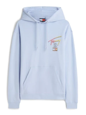 Bluza z kapturem Tommy Jeans jasnoniebieski