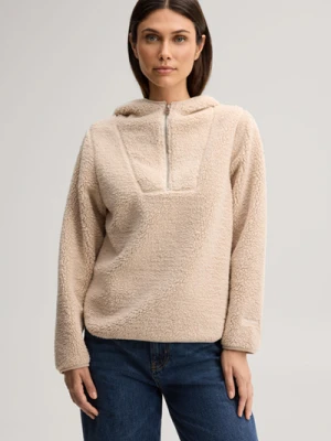 Bluza z kapturem typu teddy w kolorze beżowym JOOP!
