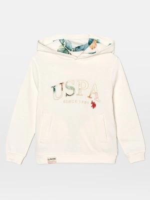 Bluza z kapturem U.S. POLO ASSN. mleczny