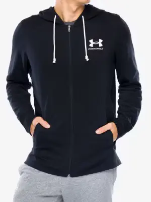 Bluza z kapturem Under Armour Rival Terry Full-Zip - black/onyx white