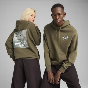 Bluza z kapturem unisex FUTURE.PUMA.ARCHIVE o luźnym kroju z grafiką, Odzież, Zielony,