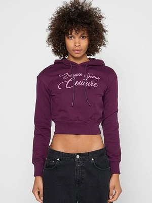 Bluza z kapturem Versace Jeans Couture bordowy