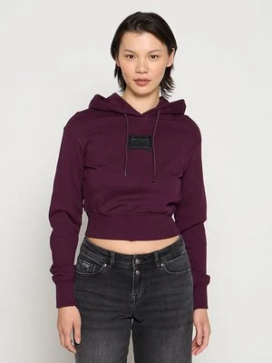 Bluza z kapturem Versace Jeans Couture fioletowy