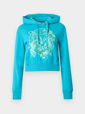 Bluza z kapturem Versace Jeans Couture niebieski