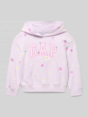 Bluza z kapturem w całościowy wzór z logo GAP