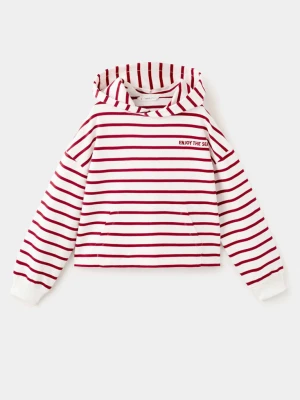 Bluza z kapturem w paski czerwony - Dzieci - lata - MANGO KIDS