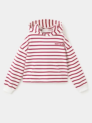 Bluza z kapturem w paski czerwony - Dzieci - lata - MANGO KIDS