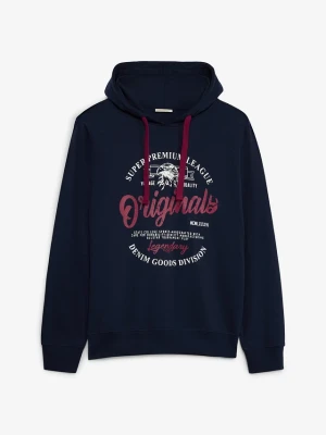 Bluza z kapturem w wygodnym fasonie BonPrix niebieski