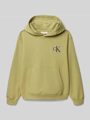 Bluza z kapturem, wyhaftowanym logo i kieszenią kangurką Calvin Klein Jeans