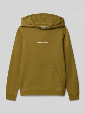 Bluza z kapturem, wyhaftowanym logo i kieszenią kangurką jack & jones
