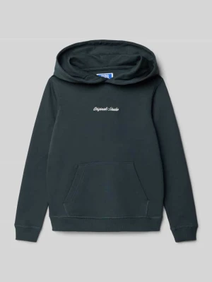 Bluza z kapturem, wyhaftowanym logo i kieszenią kangurką jack & jones