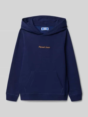 Bluza z kapturem, wyhaftowanym logo i kieszenią kangurką jack & jones