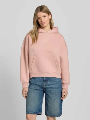 Bluza z kapturem, wyhaftowanym logo i kieszenią kangurką REVIEW