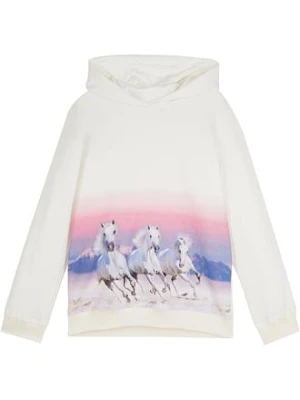 Bluza z kapturem z czystej bawełny organicznej BonPrix biały