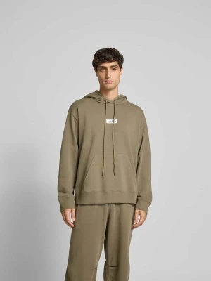Bluza z kapturem z detal z logo MM6 Maison Margiela Beżowy