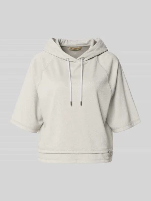 Bluza z kapturem z dodatkiem wiskozy w półrękawowym kroju Smith & Soul Jasnoszary