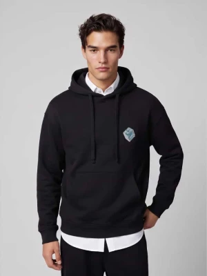 Bluza z kapturem o kroju regular fit z czystej bawełny model 'Dewerhood' Hugo Czarny