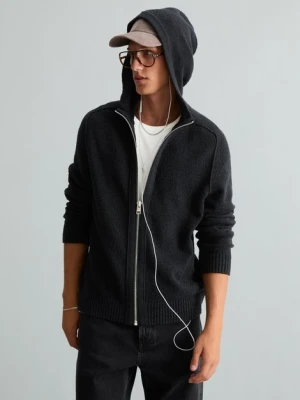 Bluza z kapturem z dzianiny bouclé, krój regular Marc O'Polo hnědá
