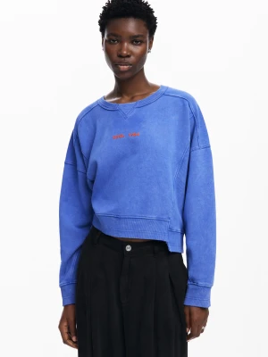 Bluza z kapturem z efektem sprania Desigual