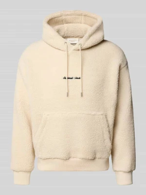 bluza z kapturem o kroju regular fit z futerka Jack&Jones Złamany biały