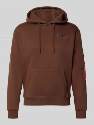 Bluza z kapturem z kieszenią kangurka Alpha Industries Jasnobrązowy