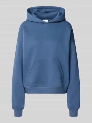 Bluza z kapturem z kieszenią kangurka Gina Tricot Jeansowy niebieski