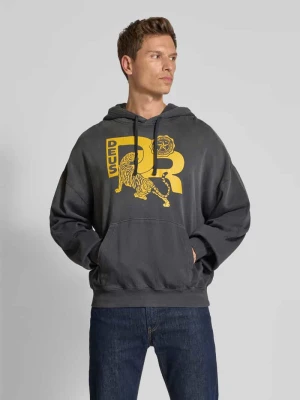 Bluza z kapturem z kieszenią kangurką i obniżonymi ramionami DEUS EX MACHINA