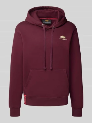 Bluza z kapturem z logo i kieszenią kangurką alpha industries