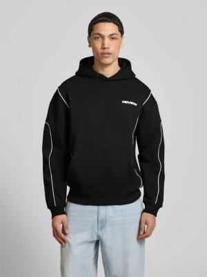 Bluza z kapturem z logo i kieszenią kangurką REVIEW