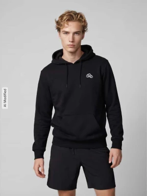 Bluza z kapturem z małym wyhaftowanym logo Adidas Czarny