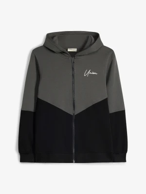Bluza z kapturem z miękkiej bawełny organicznej BonPrix szary