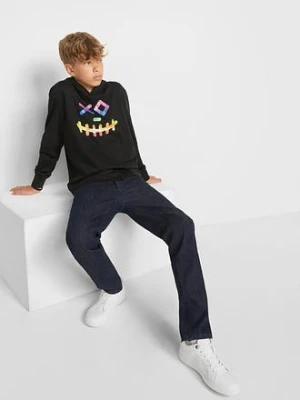 Bluza z kapturem z miękkiej mieszanki bawełny bonprix