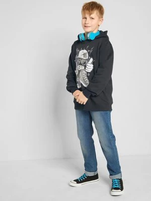 Bluza z kapturem z miękkiej mieszanki bawełny bonprix