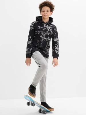 Bluza z kapturem z miękkiej mieszanki bawełny bonprix