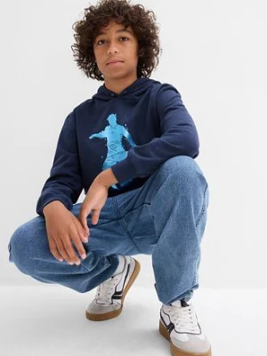 Bluza z kapturem z miękkiej mieszanki bawełny bonprix