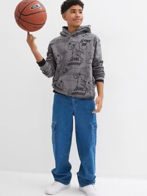 Bluza z kapturem z miękkiej mieszanki bawełny bonprix