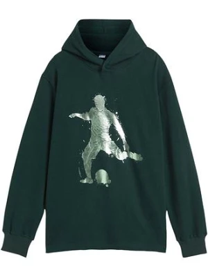 Bluza z kapturem z miękkiej mieszanki bawełny bonprix