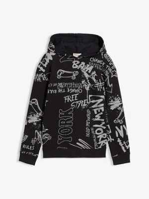Bluza z kapturem z miękkiej mieszanki bawełny bonprix