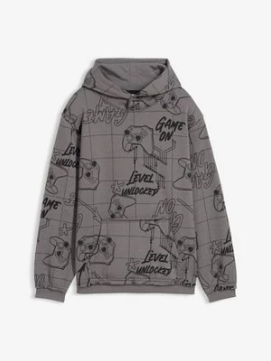 Bluza z kapturem z miękkiej mieszanki bawełny bonprix