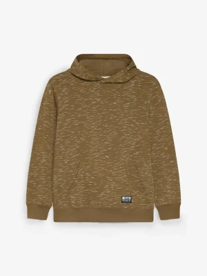 Bluza z kapturem z miękkiej mieszanki bawełny BonPrix zielony