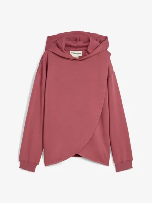 Bluza z kapturem z miękkiej mieszanki wiskozy BonPrix fioletowy