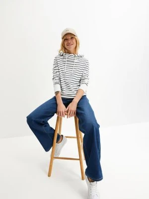 Bluza z kapturem z mieszanki bawełny bonprix