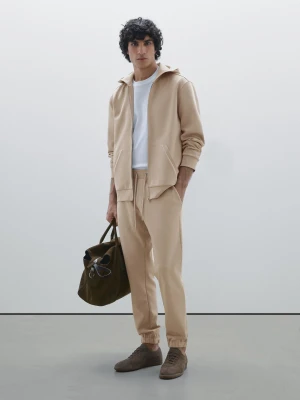 Bluza Z Kapturem Z Mieszanki Bawełny - Norkowy - - Massimo Dutti - Mężczyzna