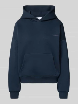 Bluza z kapturem z mieszanki bawełny REVIEW Ciemnoniebieski