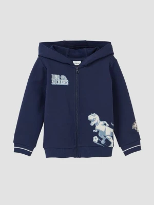 Bluza z kapturem z mieszanki bawełny z nadrukiem s.Oliver niebieski