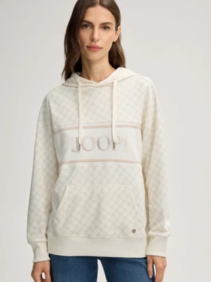 Bluza z kapturem z motywem chabru, w kolorze kremowym Joop