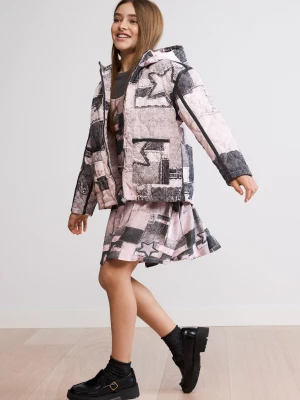 Bluza z kapturem z nadrukiem collage Desigual czarny